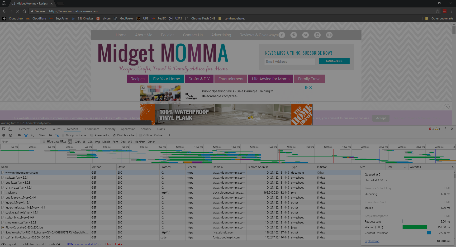 www.midgetmomma.com Speed Comparison Before