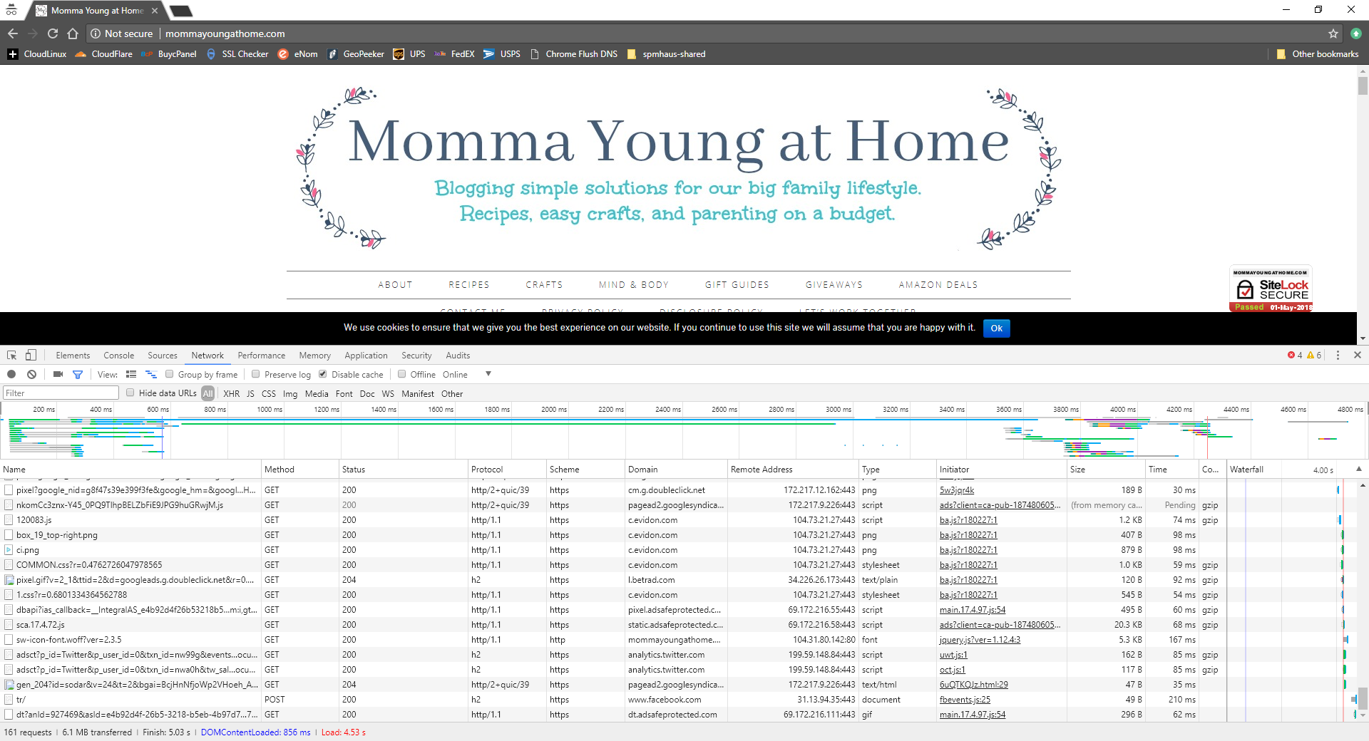 www.mommayoungathome.com Speed Comparison Before