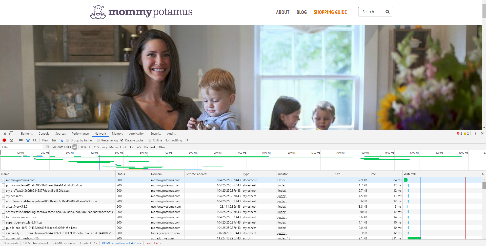 www.mommypotamus.com Speed Comparison Before