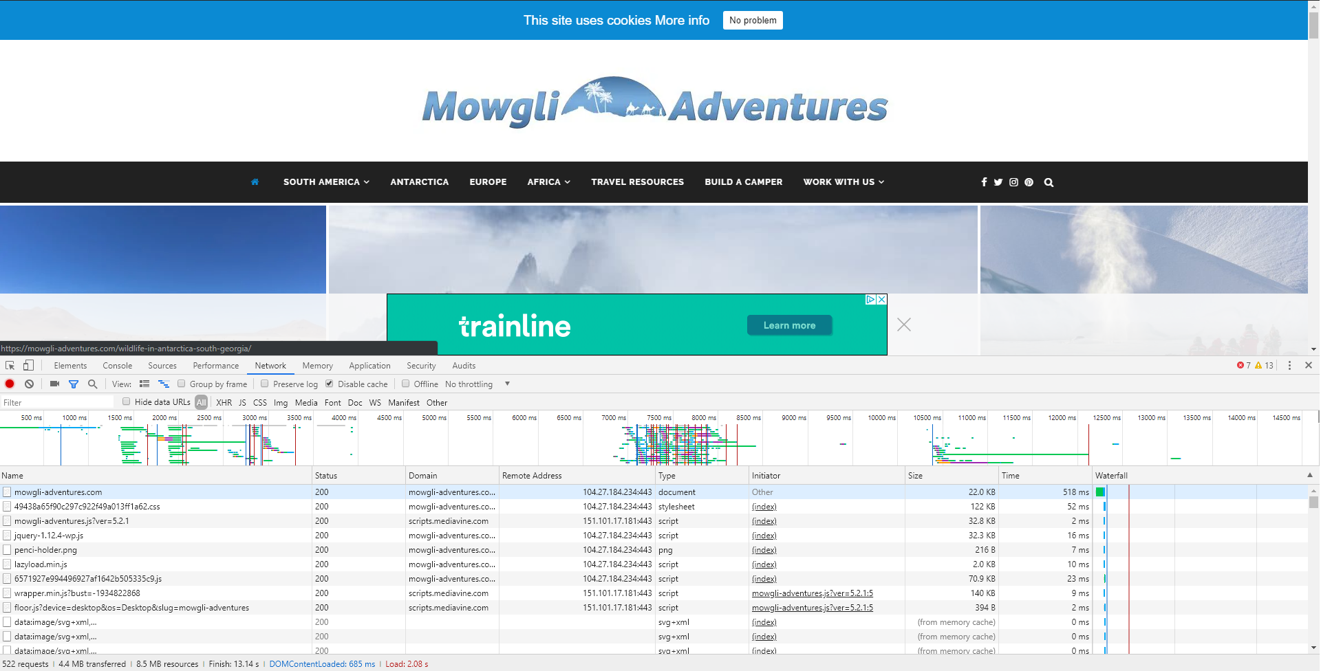 www.mowgli-adventures.com Speed Comparison Before