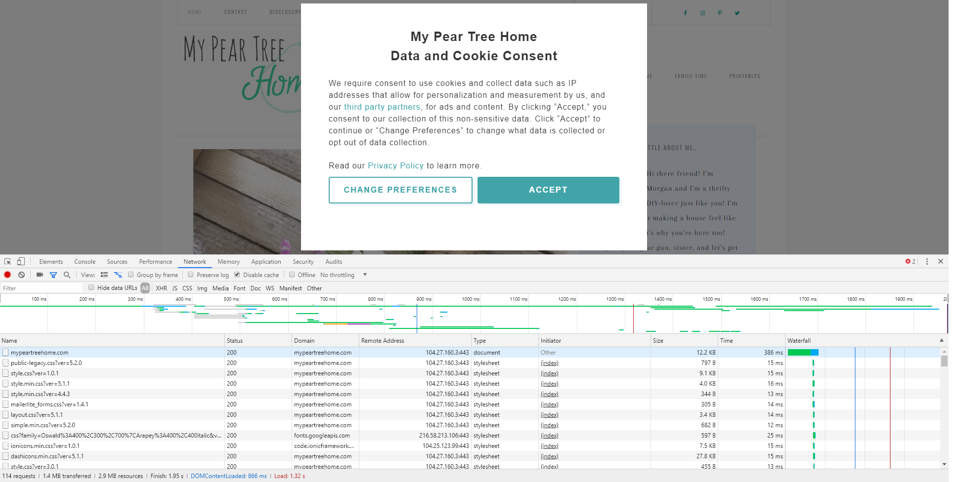 www.mypeartreehome.com Speed Comparison After