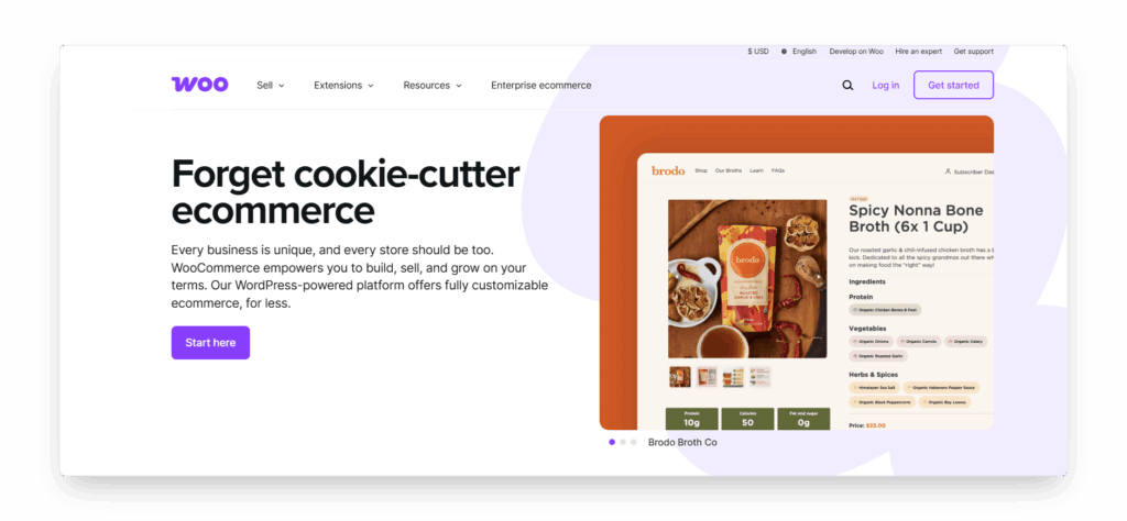 WooCommerce homepage