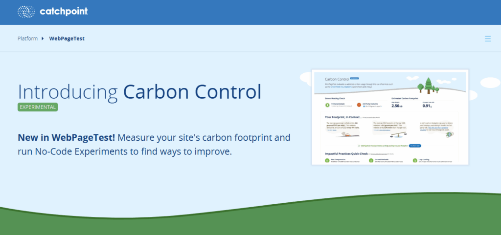 WebPageTest’s homepage.