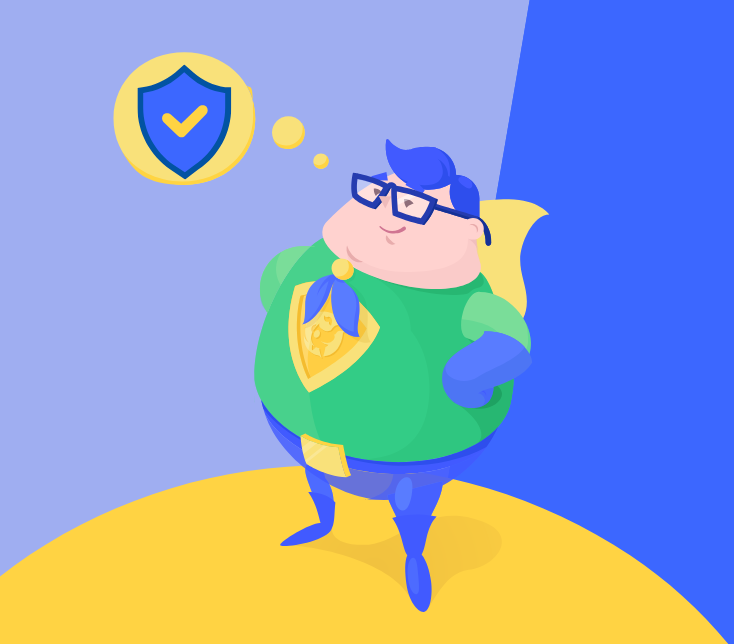 BigScoots mascot thinking about trust seal