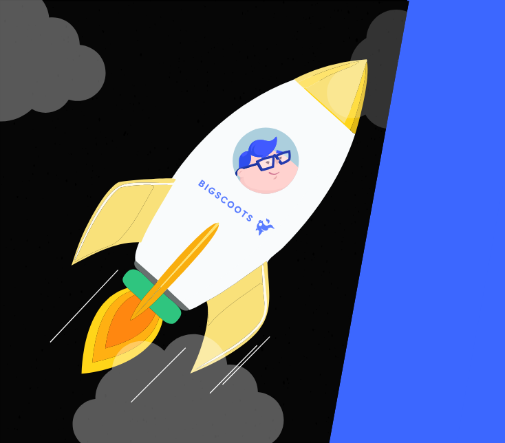 Bigscoots rocket flying through space